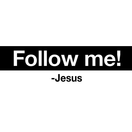 Follow me, Jesus - klistremerke 100x30 mm