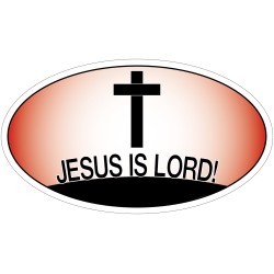 Jesus is Lord - klistremerke ovalt 140x80 mm