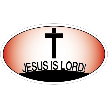Jesus is Lord - klistremerke ovalt 140x80 mm